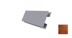 Планка стыковочная сложная Первая Кровельная 65х18х30 (декоративно-полимерное покрытие) 2м под светлое дерево