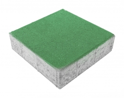 Тротуарная плитка Берит Квадрат Зеленая 300х300х80 на сером цементе