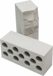 Кирпич лицевой силикатный Неокрашенный рустированный полнотелый утолщенный