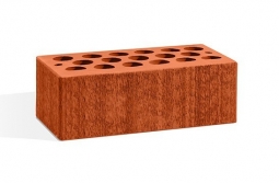 Кирпич лицевой керамический Красный «Бархат» пустотелый полуторный