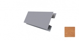 Планка стыковочная сложная Первая Кровельная «Брус» 75 (декоративно-полимерное покрытие) 3м золотой орех