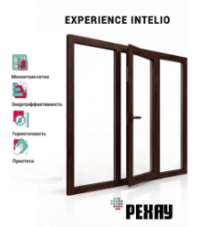 Пластиковое окно РЕХАУ INTELIO 6 камер, 80мм трехстворчатое, Темный дуб
