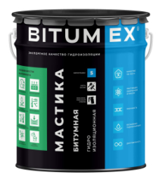 Мастика битумная Bitumex гидроизоляционная, 5кг