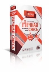 Смесь Реал печная для кладки наружных элементов печей, каминов, дымоходов, для оштукатуривания печей 25кг