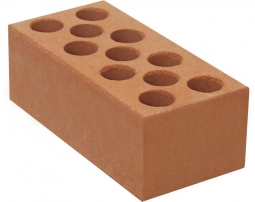 Кирпич лицевой силикатный Оранжевый пустотелый утолщенный