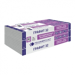 Экструдированный пенополистирол ПолимерПласт Графит 32 50х1180х580 / 6 пл.