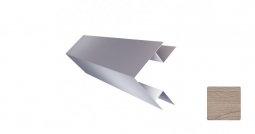 Угол наружный сложный Первая Кровельная «Брус» 75х75 (декоративно-полимерное покрытие) 3м светлый орех