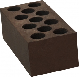 Кирпич лицевой силикатный Ультра Коричневый пустотелый утолщенный