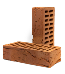 Кирпич лицевой керамический «Красный» «Глубокий Рустик» пустотелый одинарный