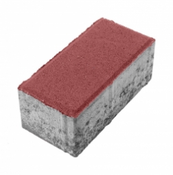 Тротуарная плитка Берит Прямоугольник Красная 200х100х80 на сером цементе