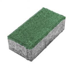 Тротуарная плитка Берит Прямоугольник Зеленая 200х100х60 без фаски на сером цементе