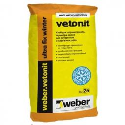 Клей Weber Vetonit Ultra Fix Winter для керамогранита, мрамора, камня для наружных и внутренних работ 25 кг