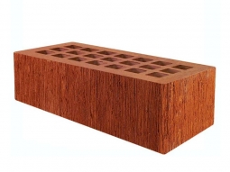 Кирпич лицевой керамический «Красный» «Бархат» пустотелый утолщенный